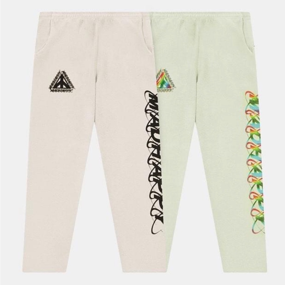 MADHAPPY rainbow white eclipse sweatpants
